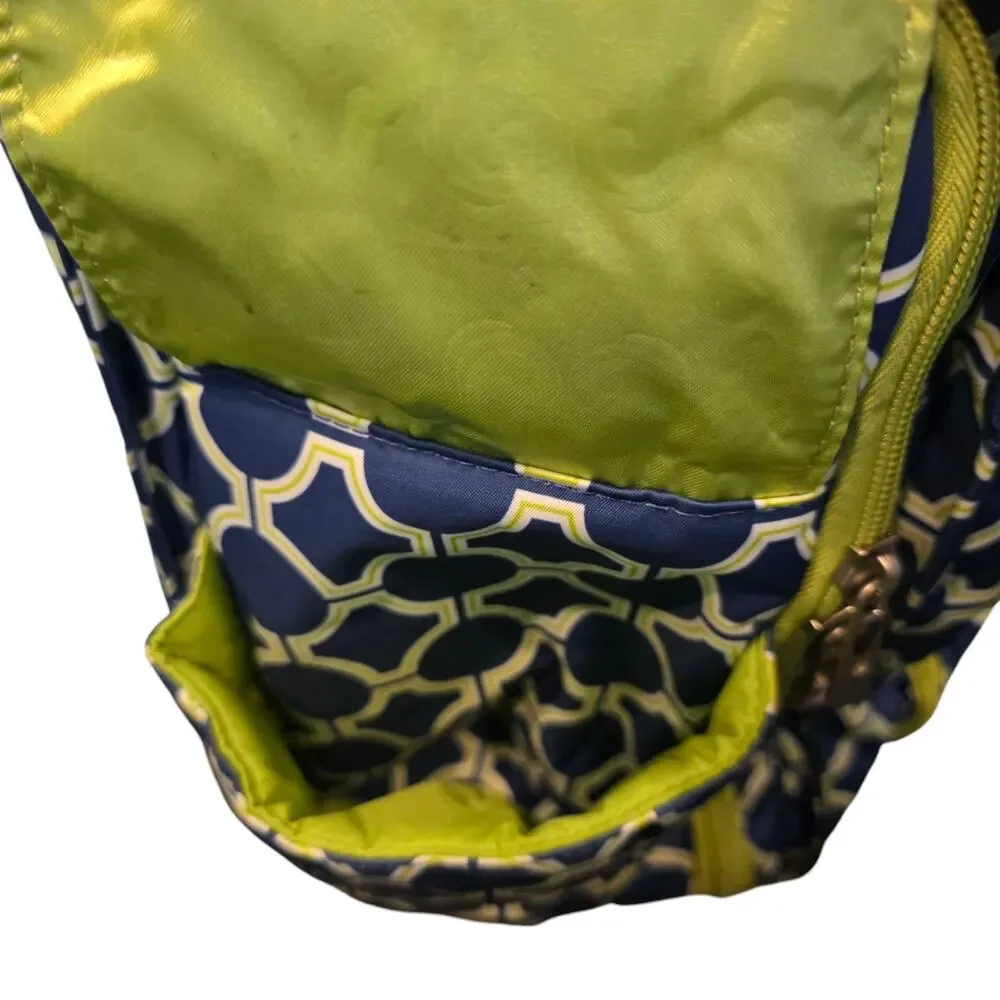 Ju-Ju-Be BFF Diaper Bag, Blue and Lime Green Geometric Print 18